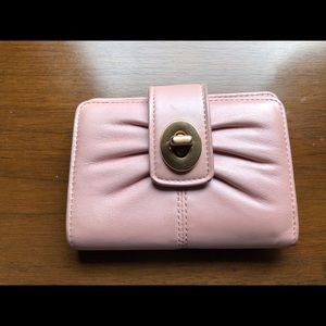 Pearlized Light Pink Leather Wallet